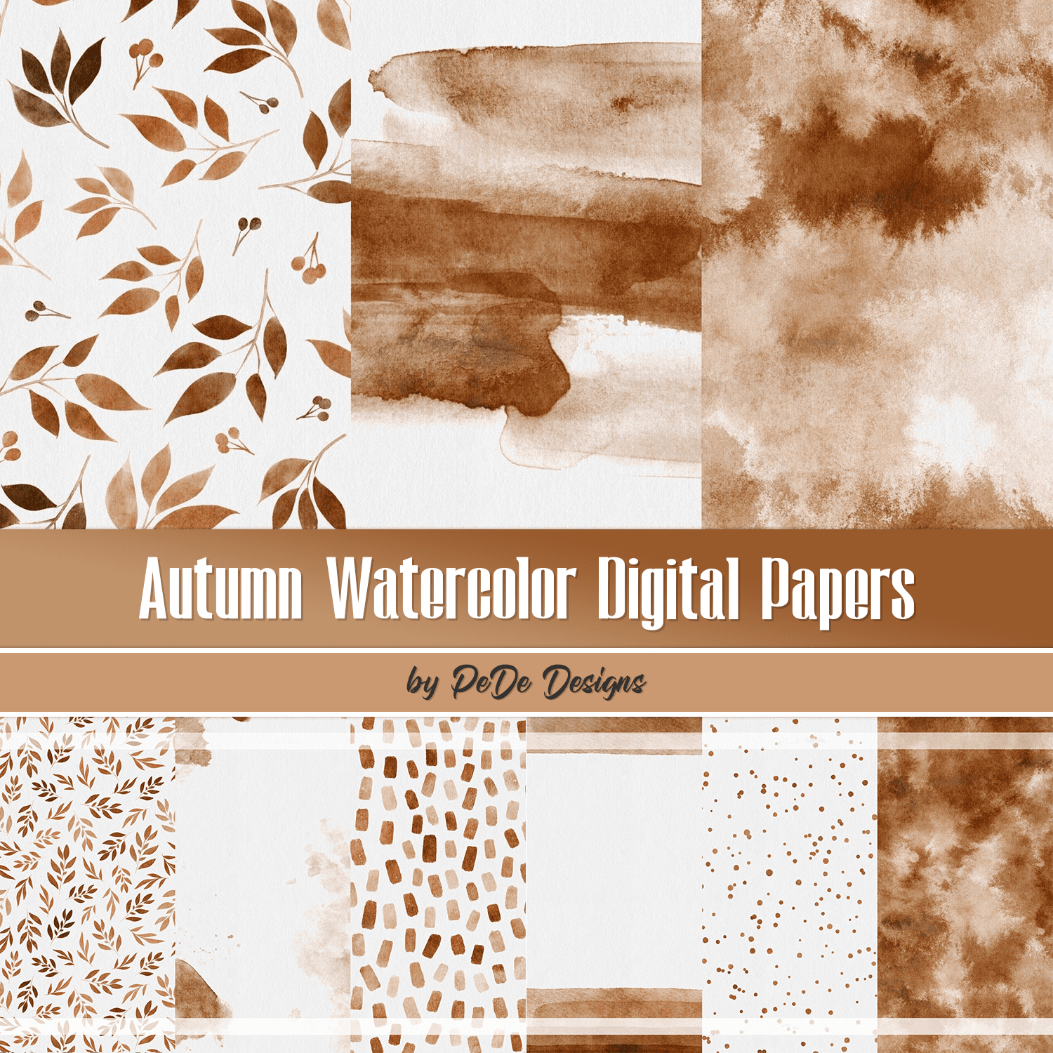 Autumn Watercolor Digital Papers cover.