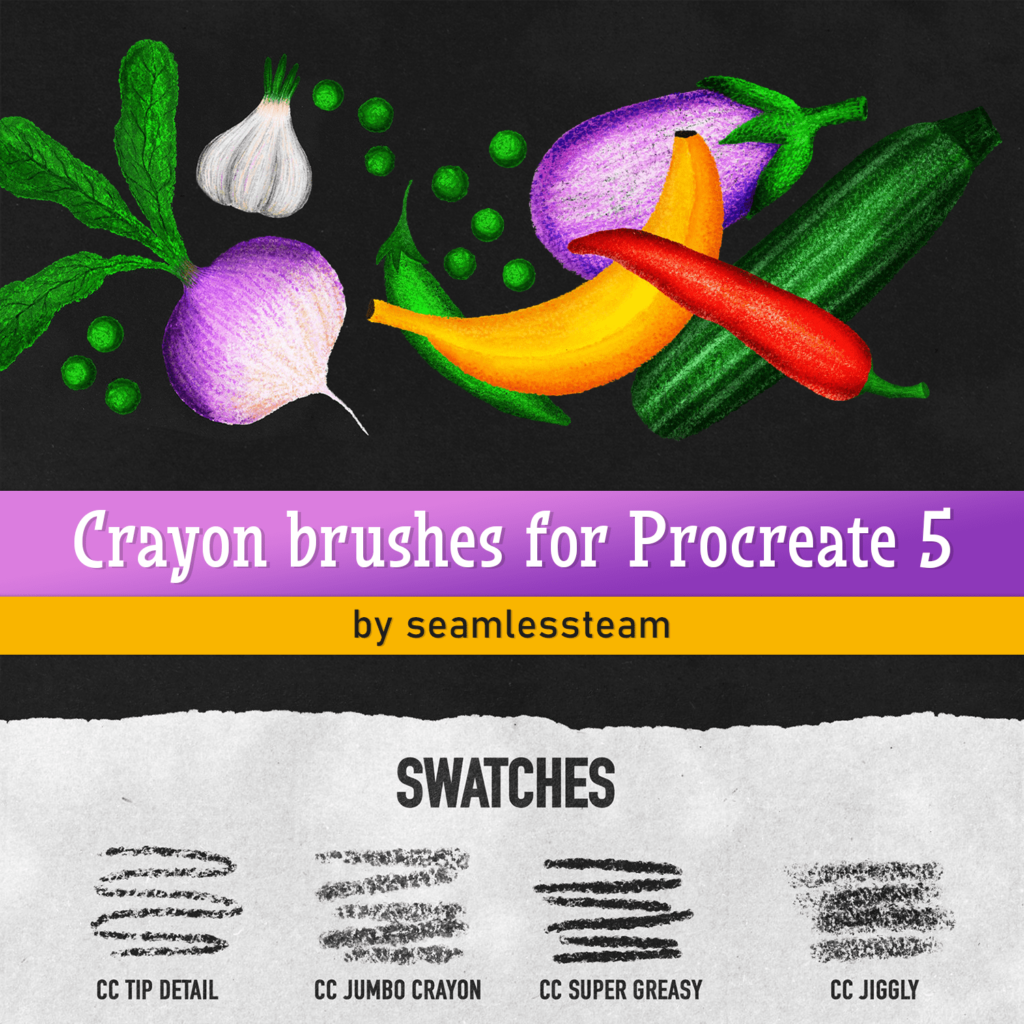 Crayon Brushes for Procreate 5 MasterBundles