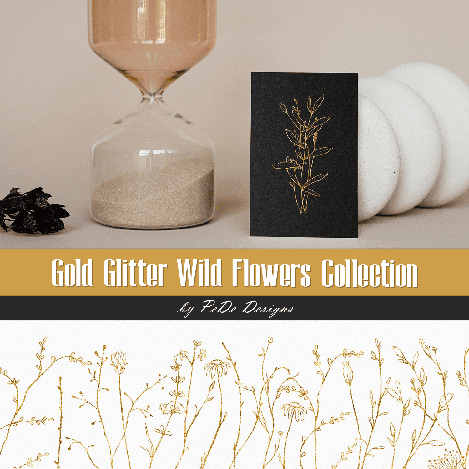 Gold Glitter Wild Flowers Collection cover.