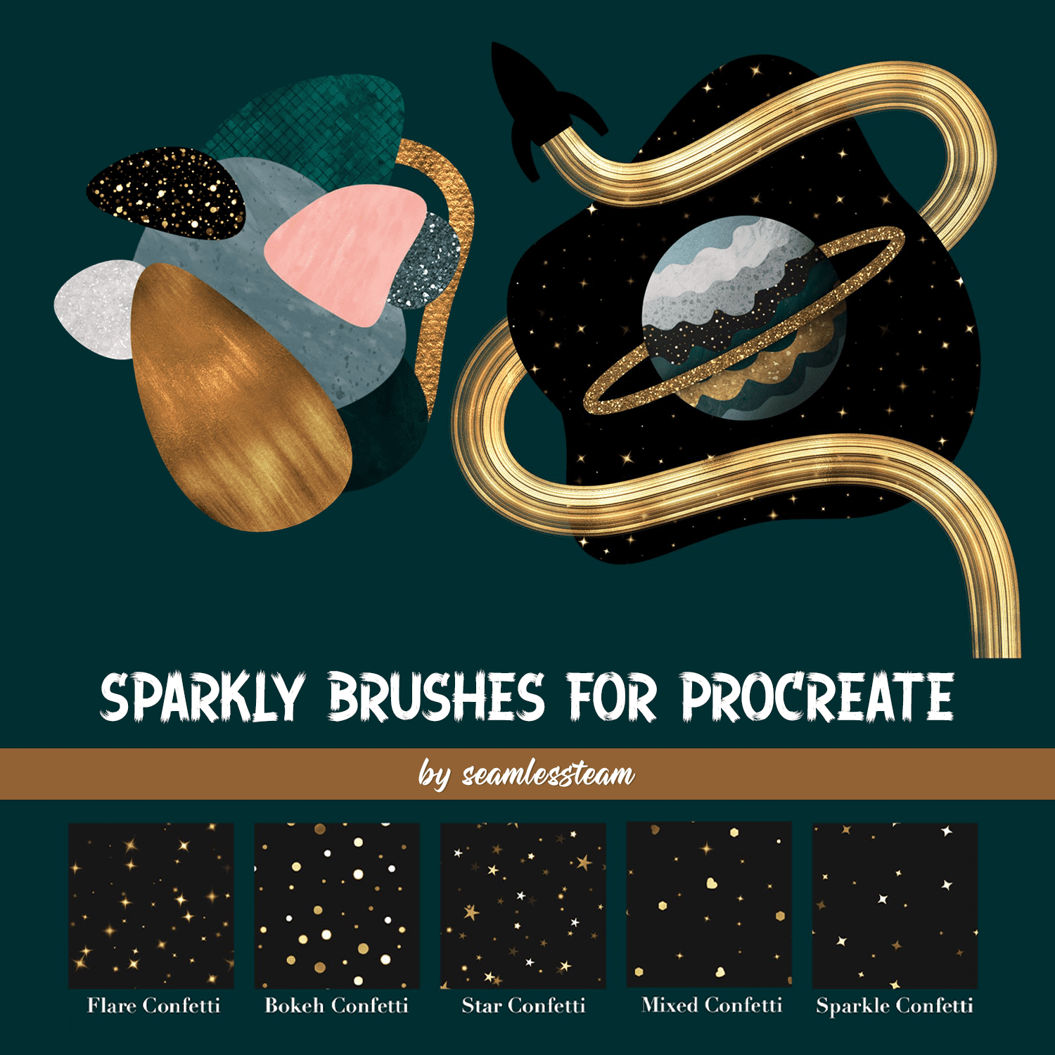 Sparkly brushes for procreate created by seamlessteam.