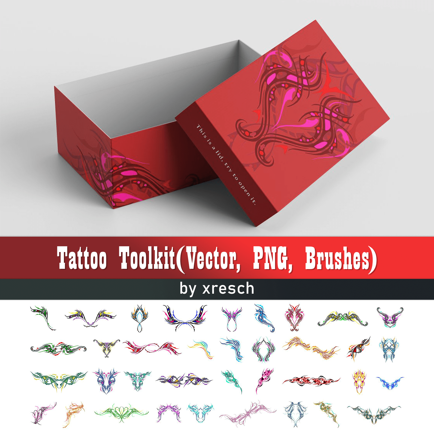 Tattoo Toolkit(Vector, PNG, Brushes) Cover.