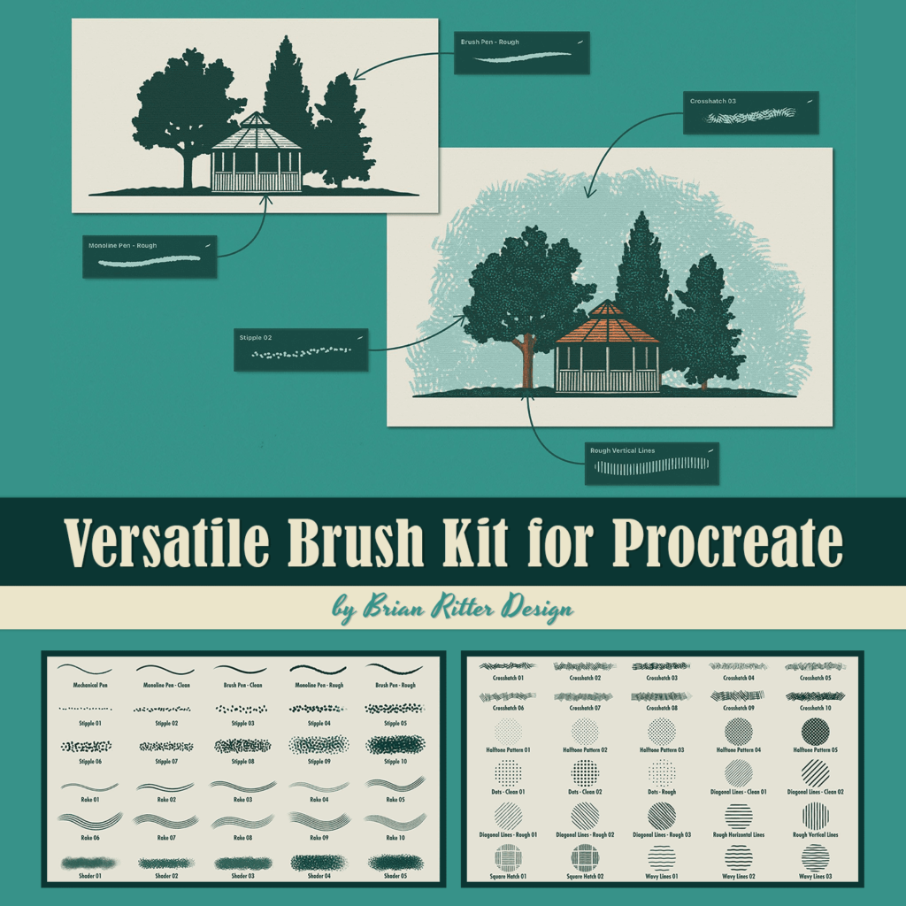 Versatile Brush Kit for Procreate MasterBundles