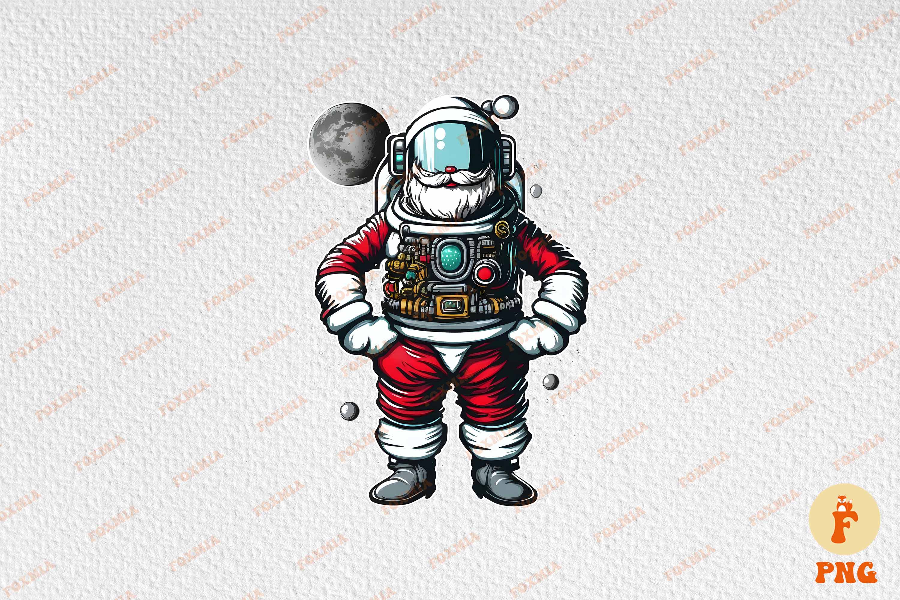 Beautiful image of Santa Claus astronaut.