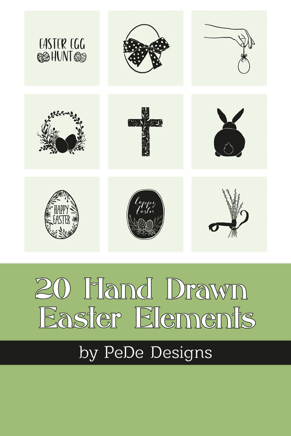 20 hand drawn easter elements pinterest 930