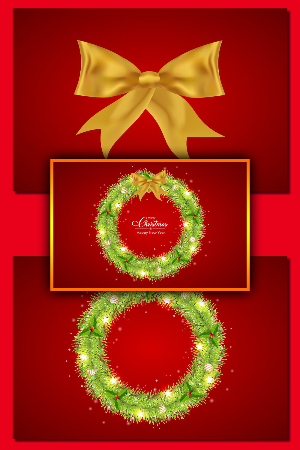 2013639 christmas pine wreath with golden ribbon pinterest 1000 1500 472