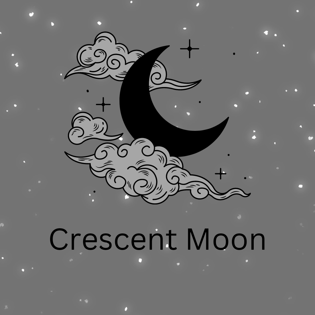 Crescent Moon PNG Design cover image.