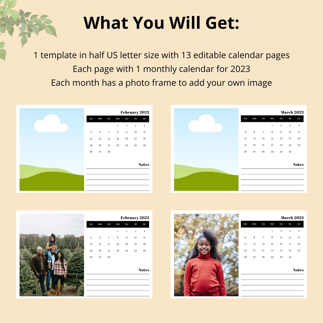 Calendar Monthly Desk Template Fully Editable cover image.