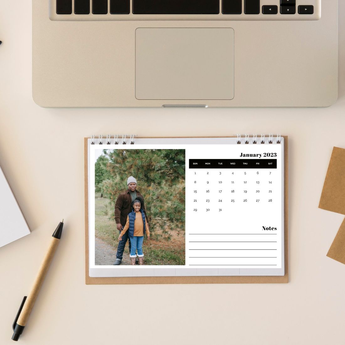 Monthly Desk Calendar Template Fully Editable - MasterBundles