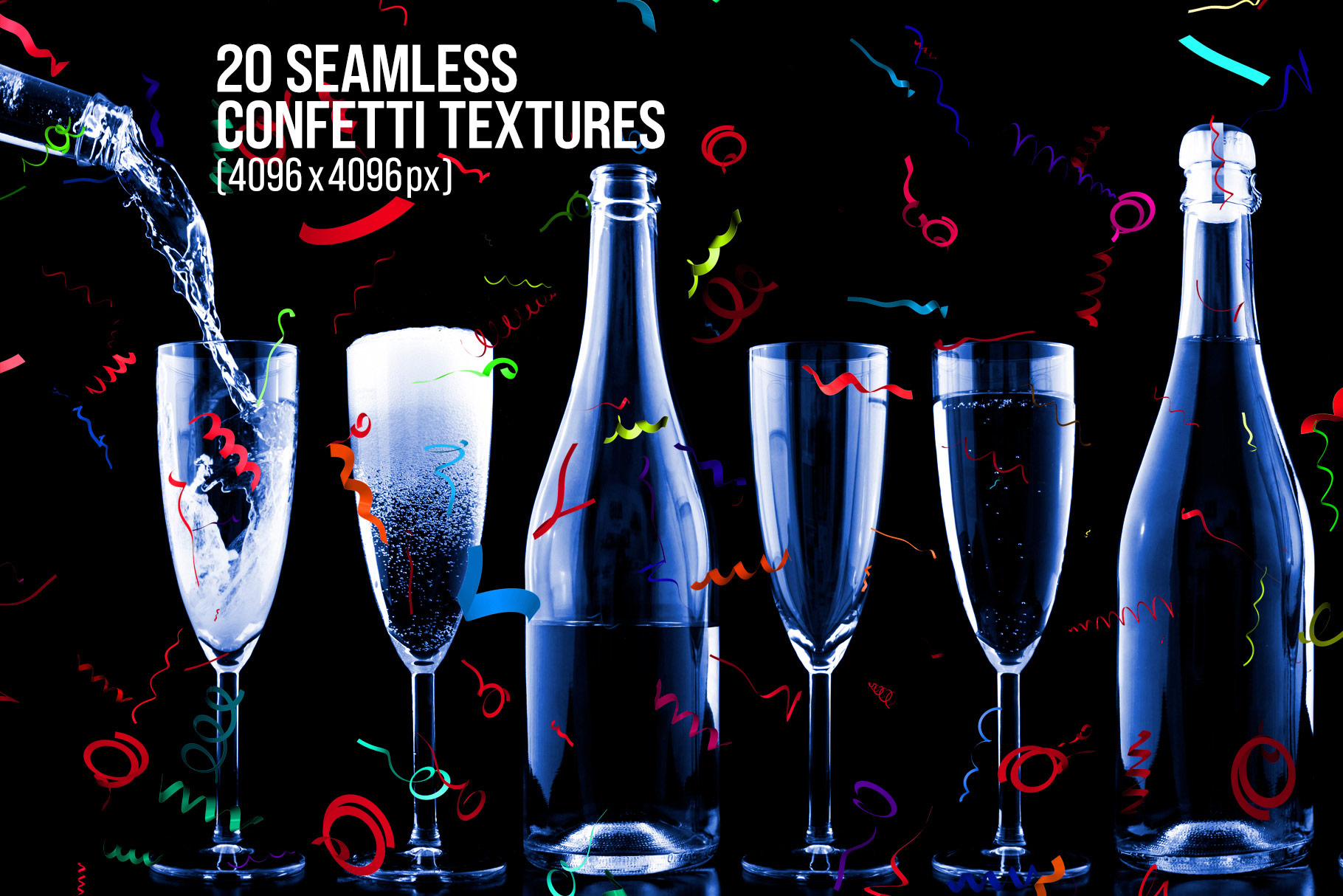 Seamless Confetti Textures Design preview image.
