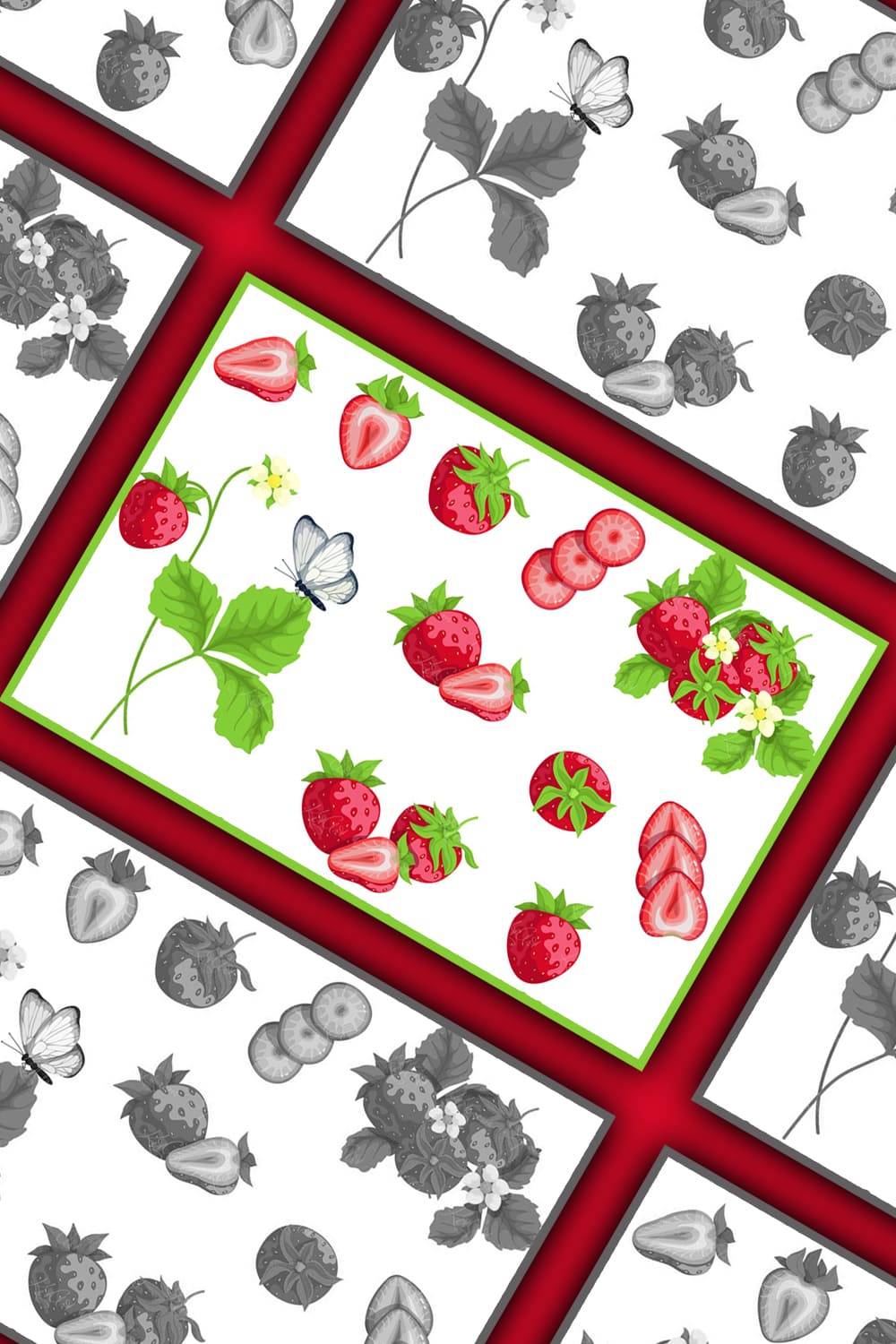 2200985 set of juicy ripe strawberries pinterest 1000 1500 71