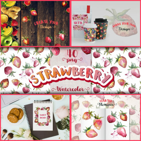 Strawberry Watercolor png.
