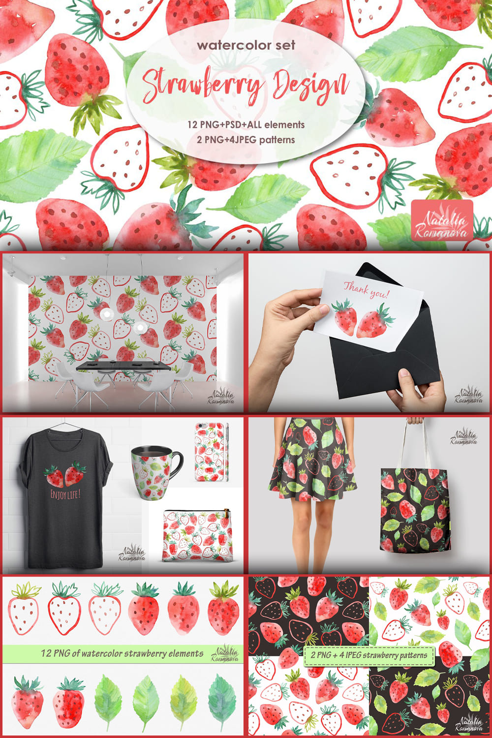23310 strawberry watercolor design pinterest 1000 1500 6
