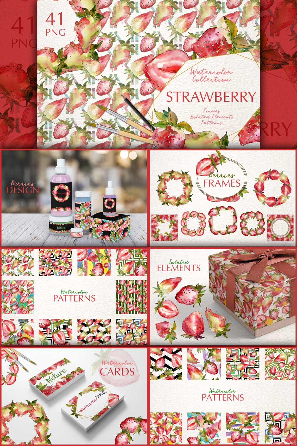 239190 strawberry paradise watercolor png pinterest 1000 1500 38