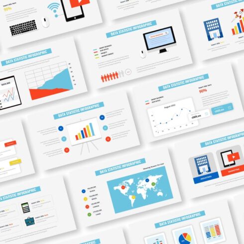 Data Statistic Infographic Google Slides Template | MasterBundles