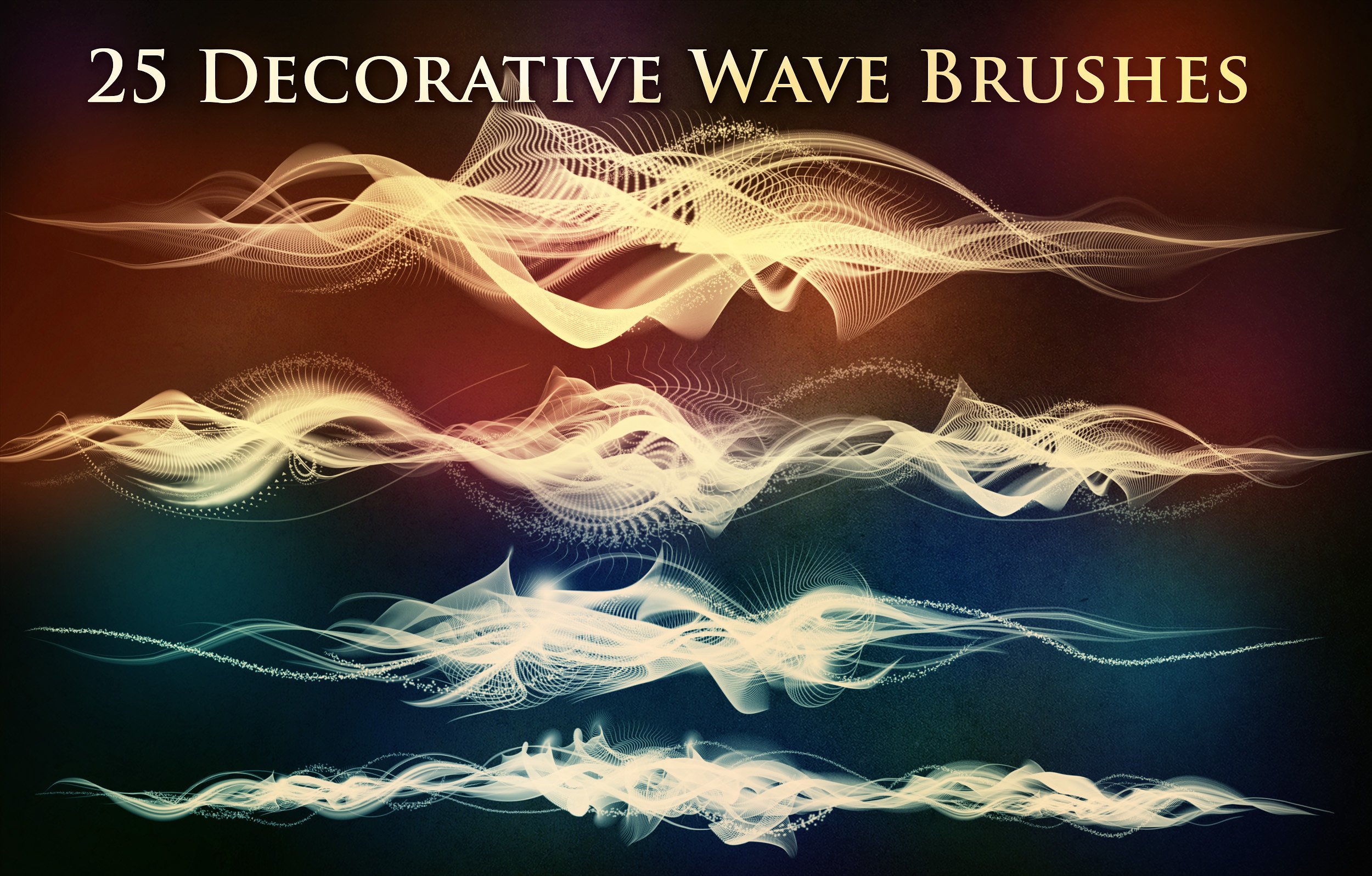 25 decorative wave brushes.