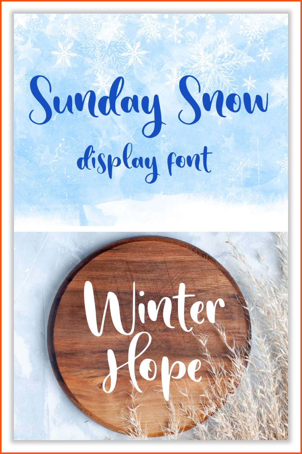 An example of a font against a frozen glass background.