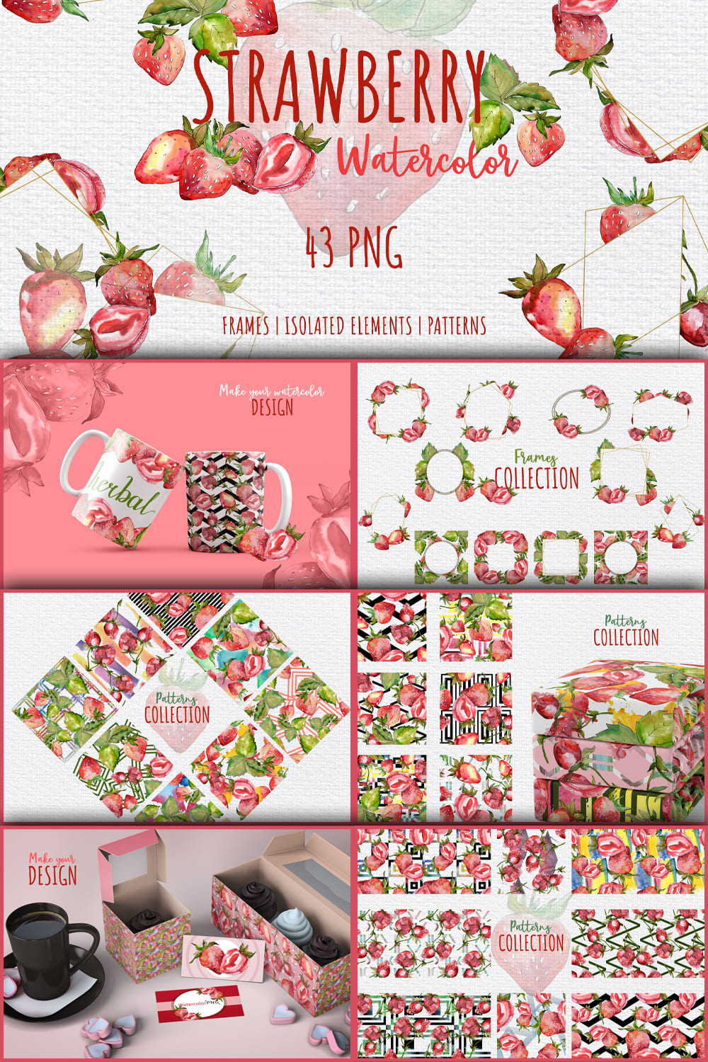 266557 strawberry paradise watercolor png pinterest 1000 1500 665