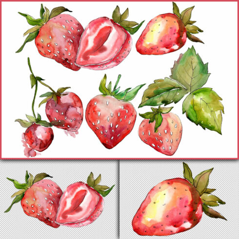 Strawberry Marmolada watercolor png.