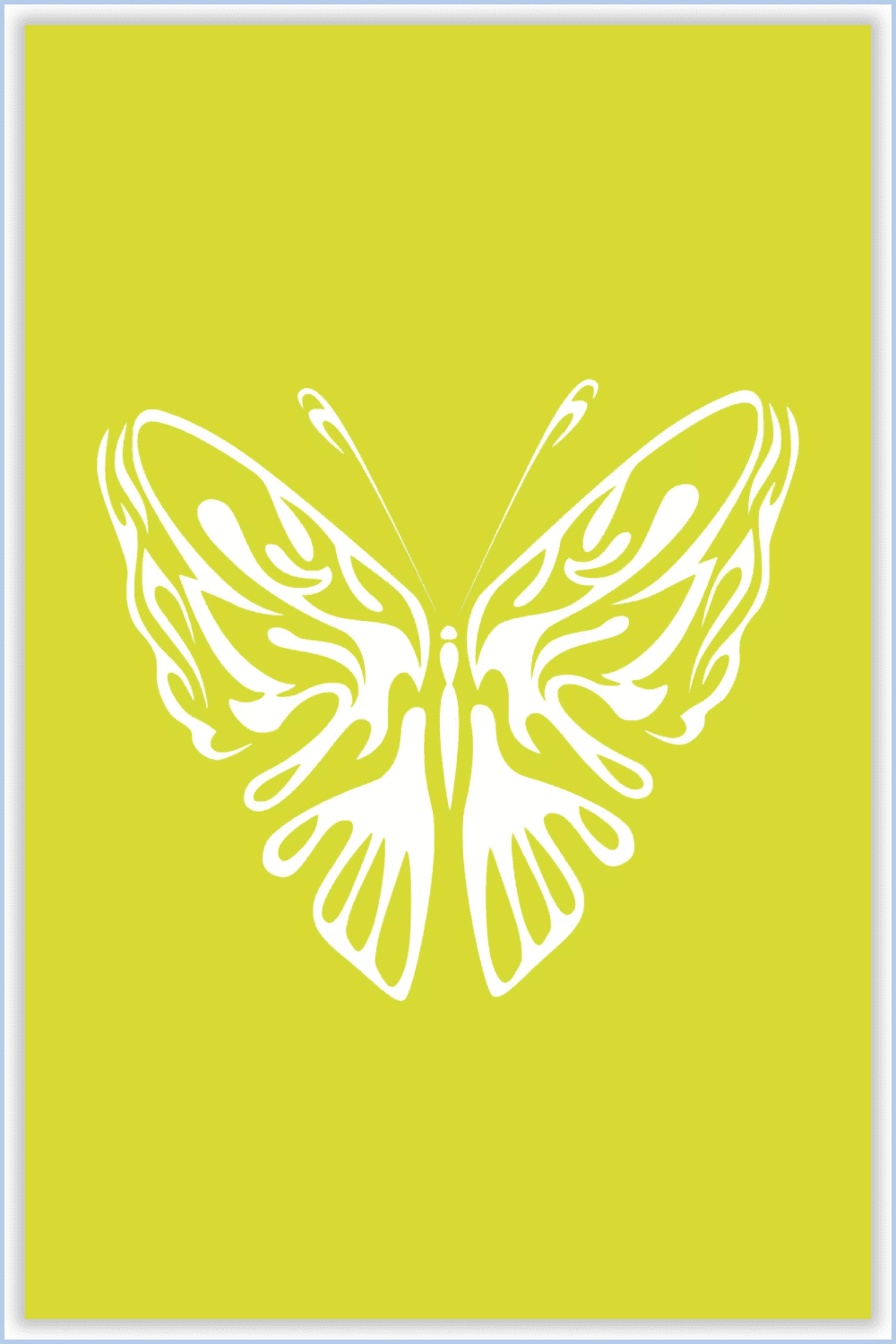 Minimalistic seamless butterfly design on yellow background.