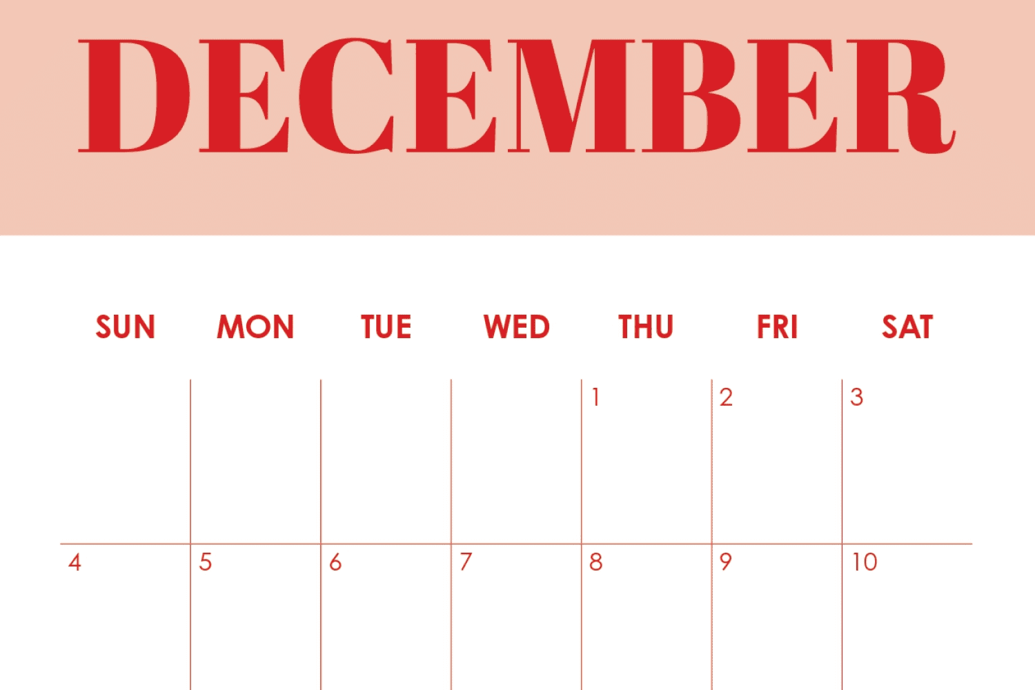 FREE Christmas-Themed December Printable Calendars!