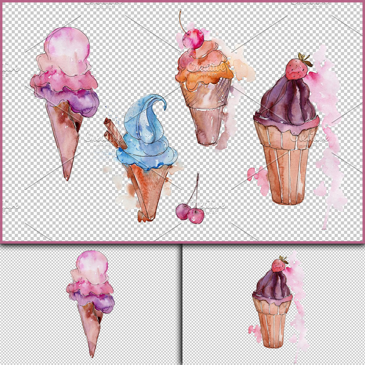 Tasty Ice Cream In A Waffle Cup Png.