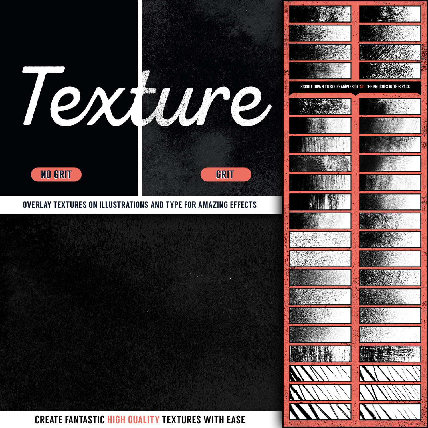 GRIT Texture Brushes for Procreate cover.