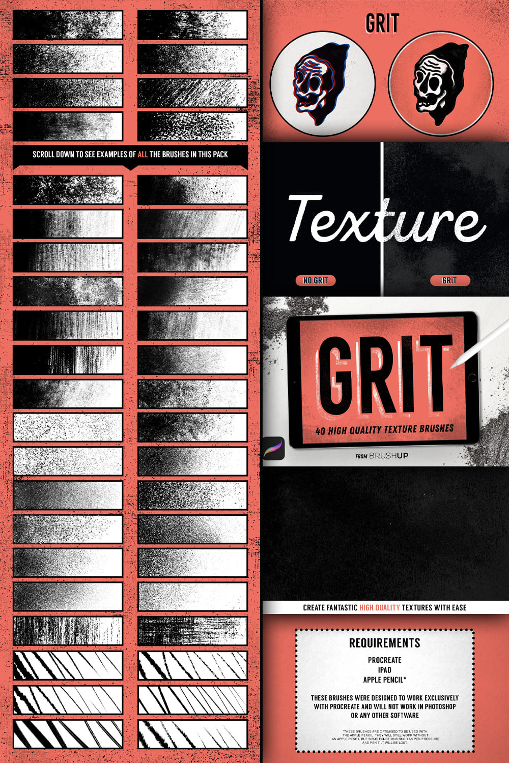 2992177 grit texture brushes for procreate pinterest 1000 1500 301