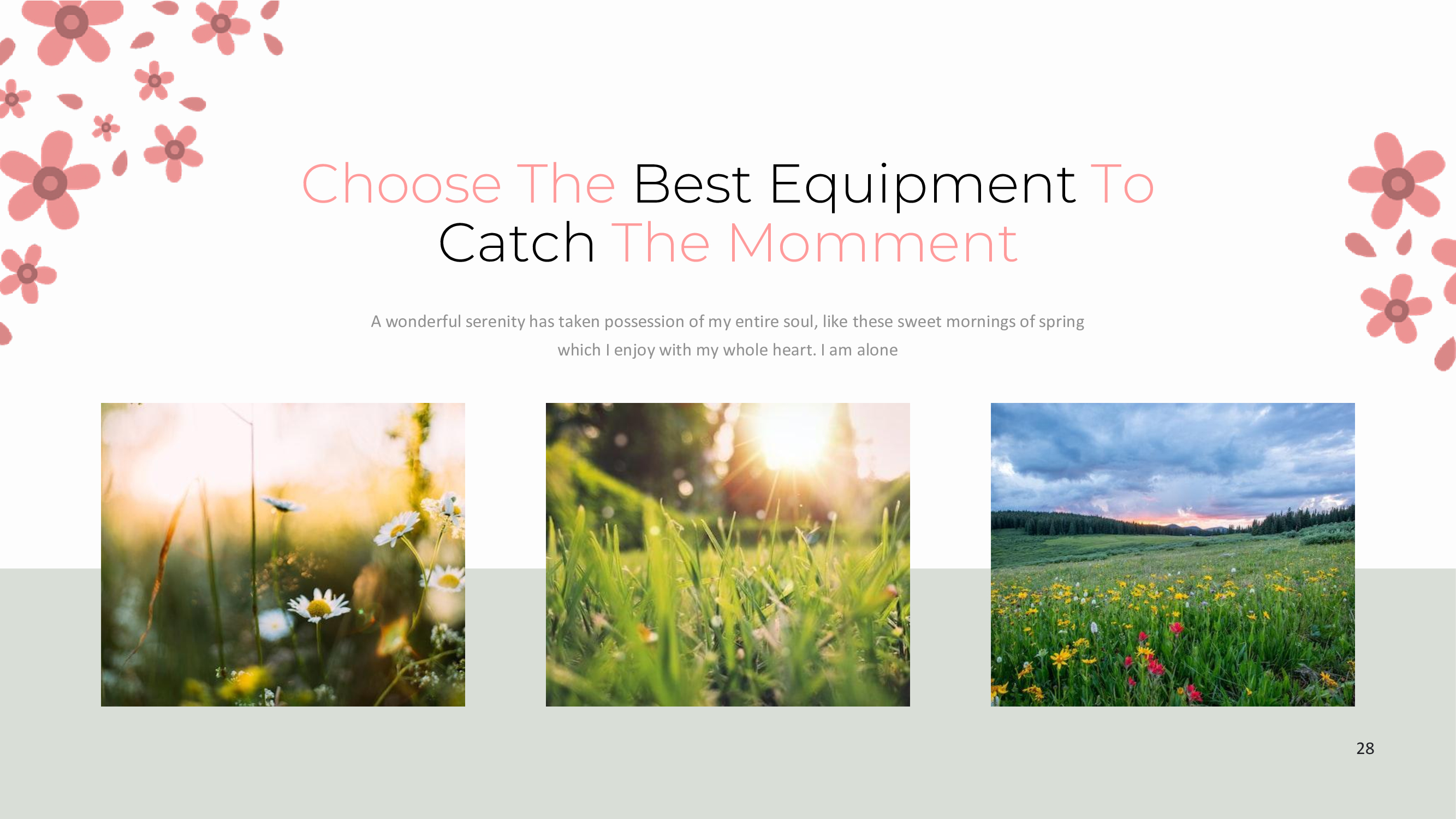 Choose the best equipment to catch the moments.