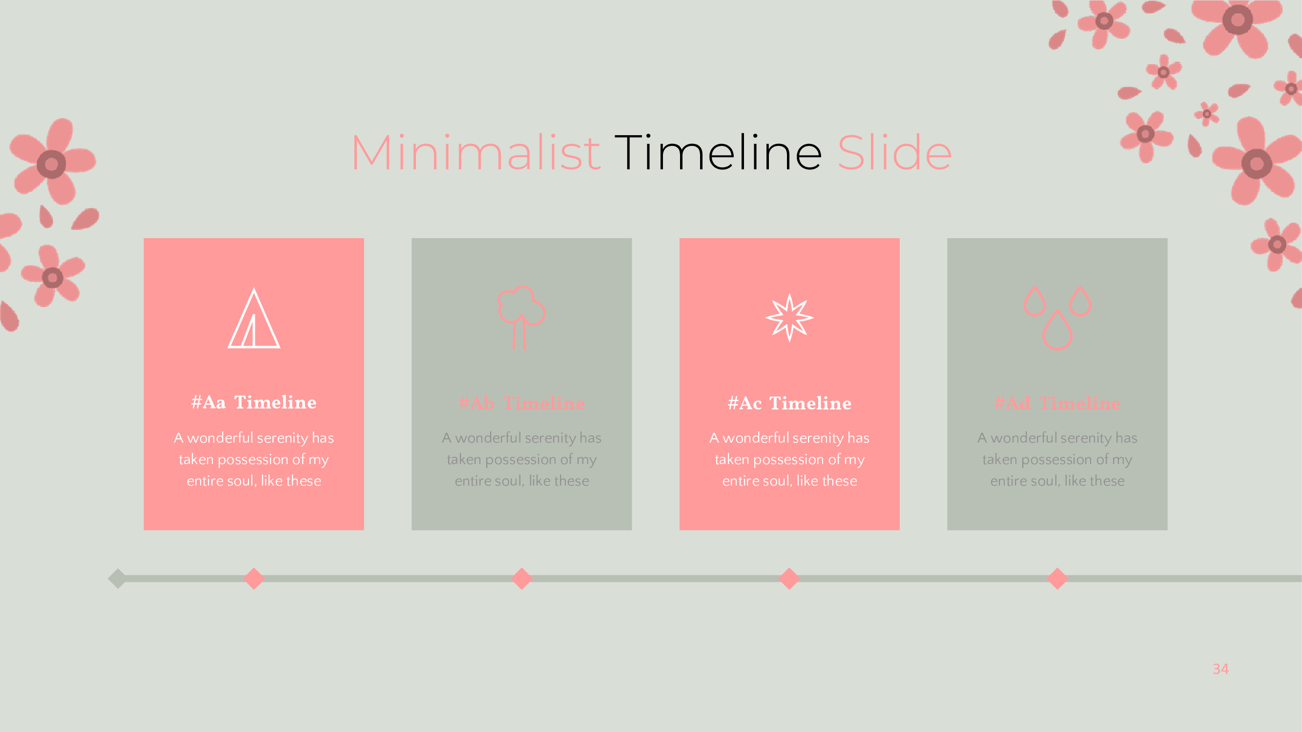 Timeline slide in minimalistic style.