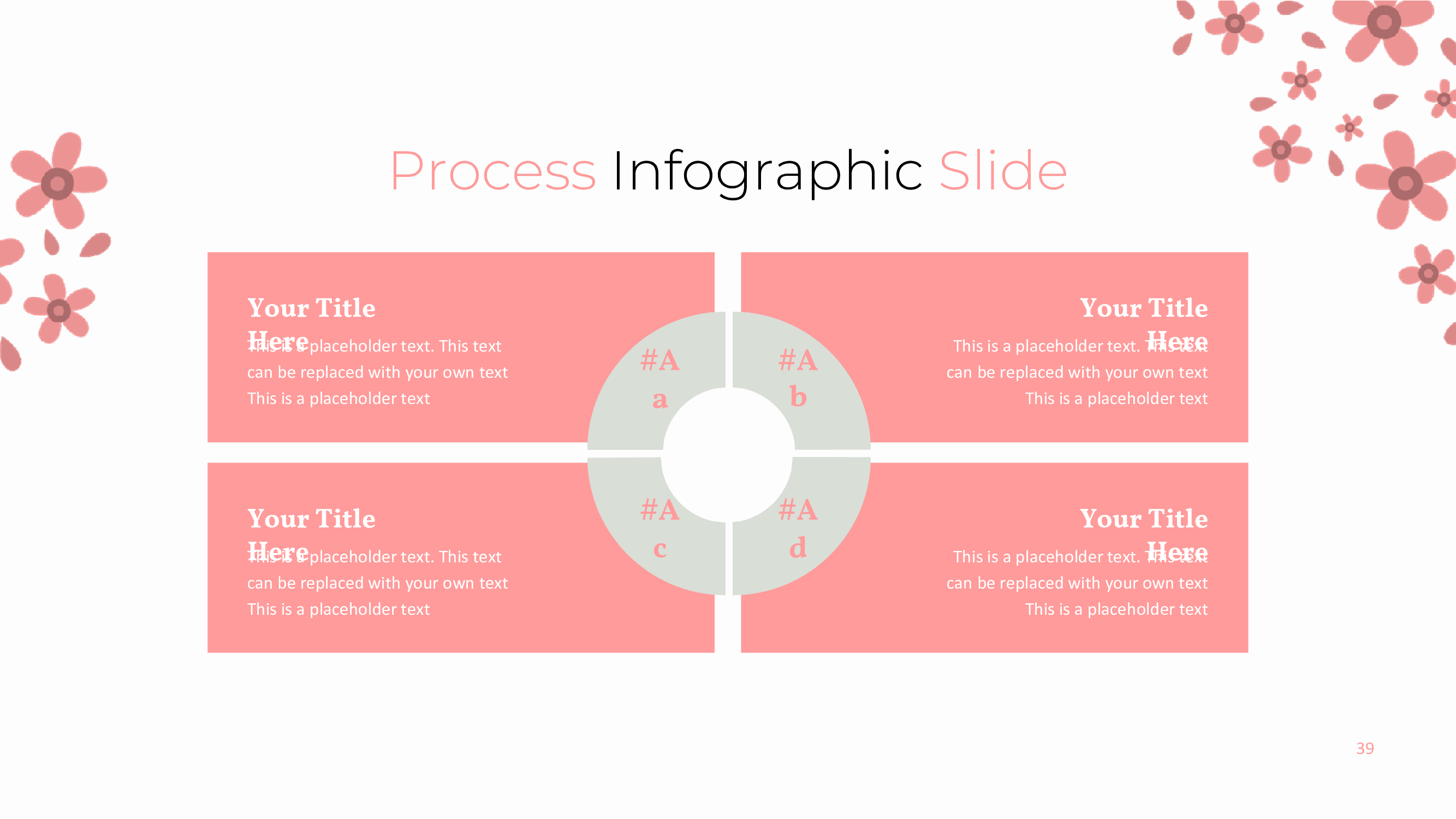 Pink slide with infographic process.