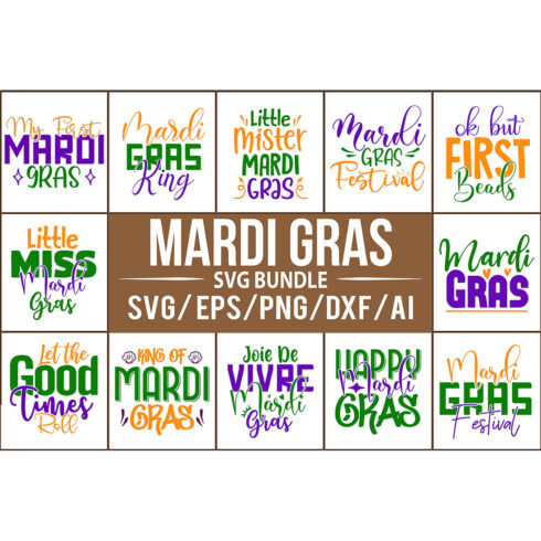 Typography T-shirt Mardi Gras SVG Design cover image.