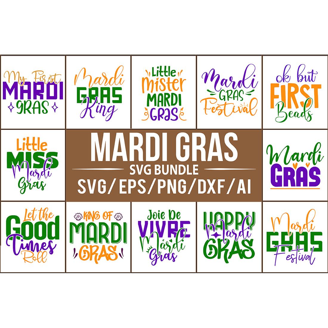 Typography T-shirt Mardi Gras SVG Design cover image.