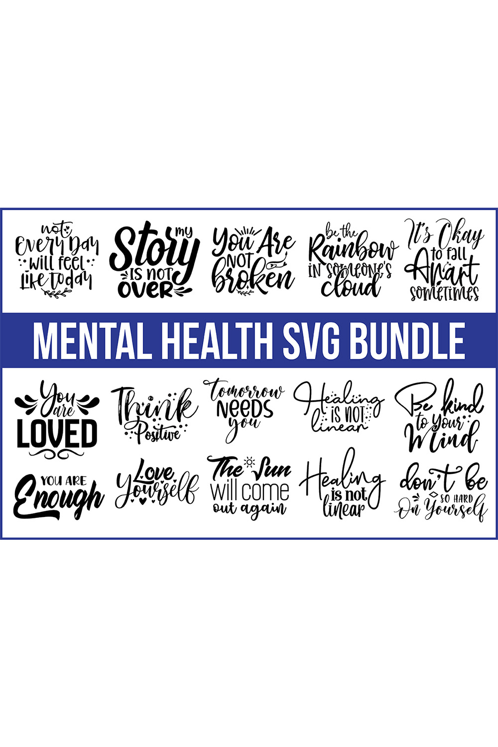 A pack of beautiful images for mental health prints.