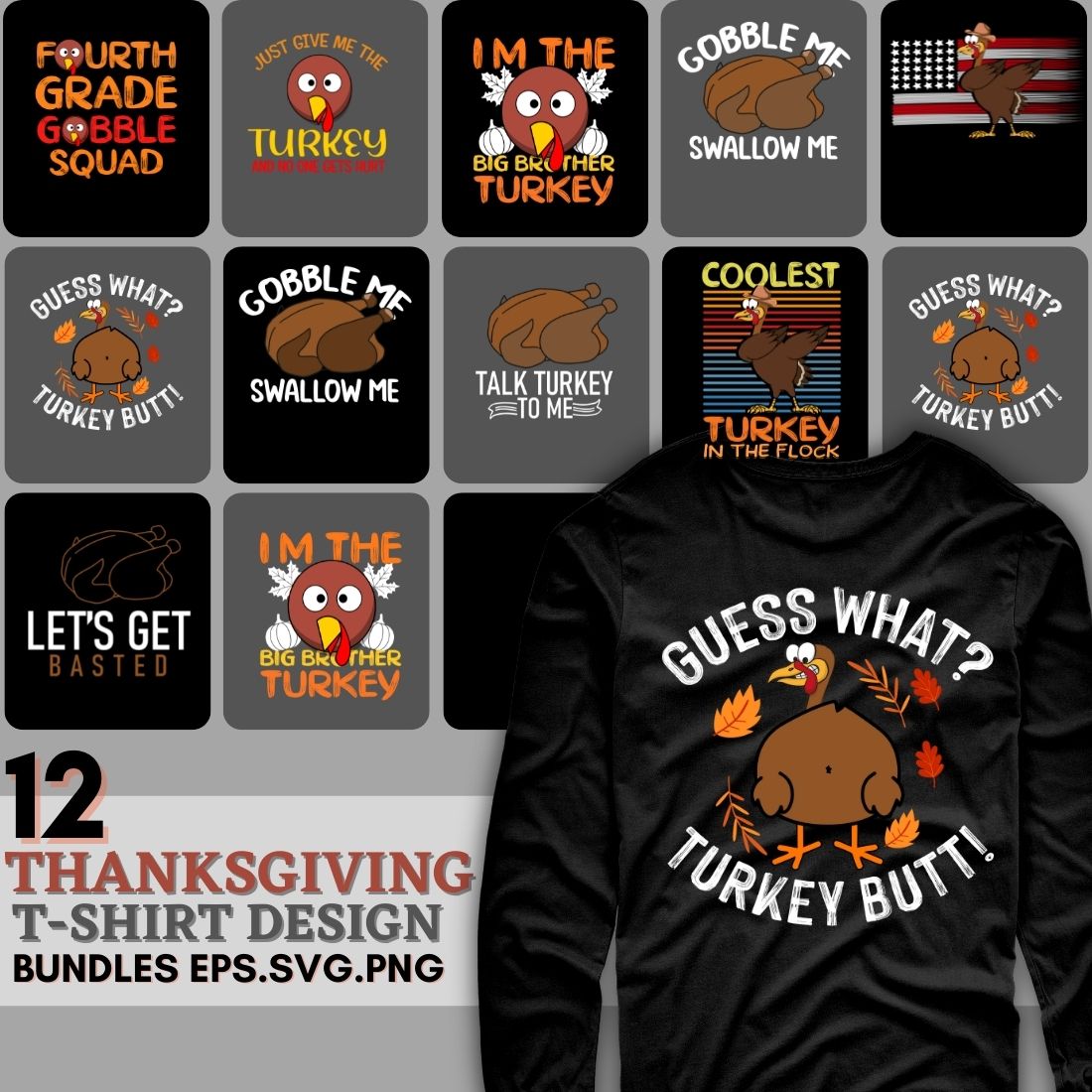 Thanksgiving Funny Turkey T-shirt Design - MasterBundles