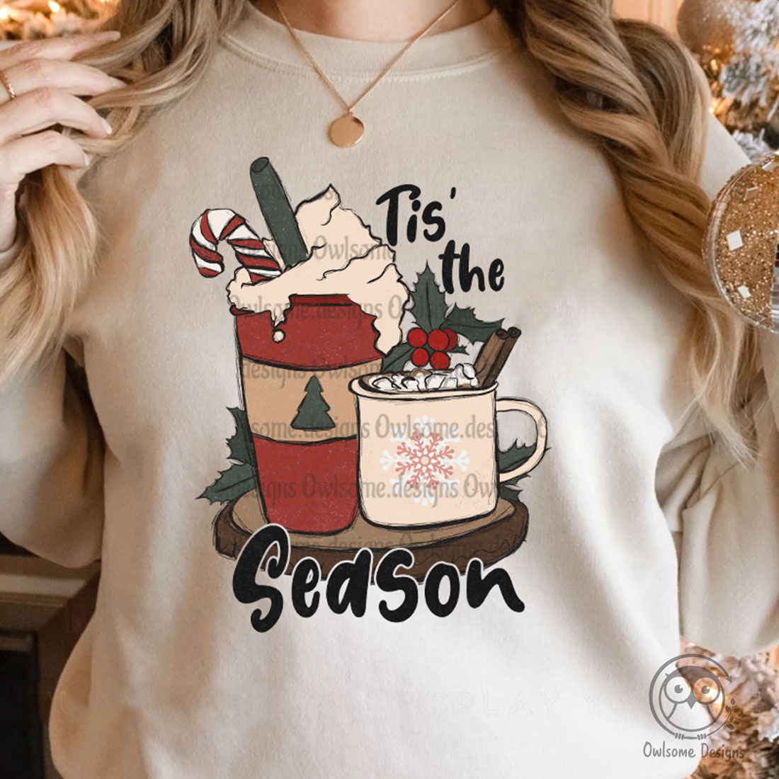 Christmas Tis The Season Sublimation Design preview image.