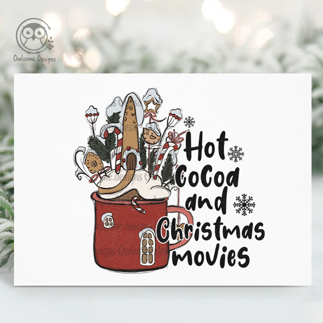 Hot Cocoa Christmas Sublimation Graphics preview image.