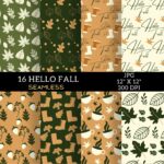 Fall Digital Paper Patterns Design | MasterBundles