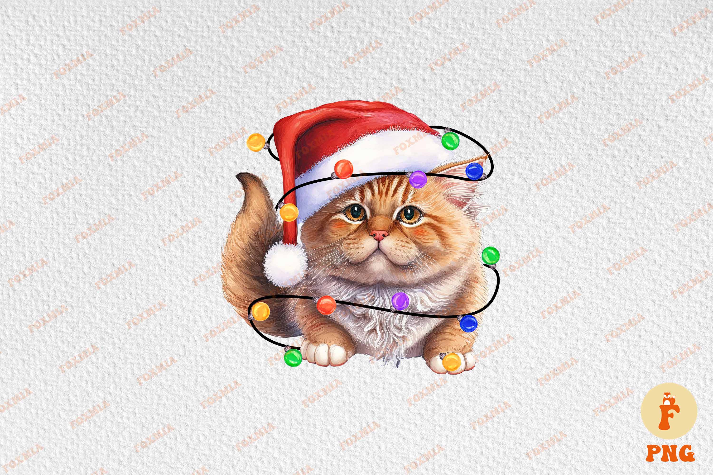 Enchanting image of a cat in a santa hat.