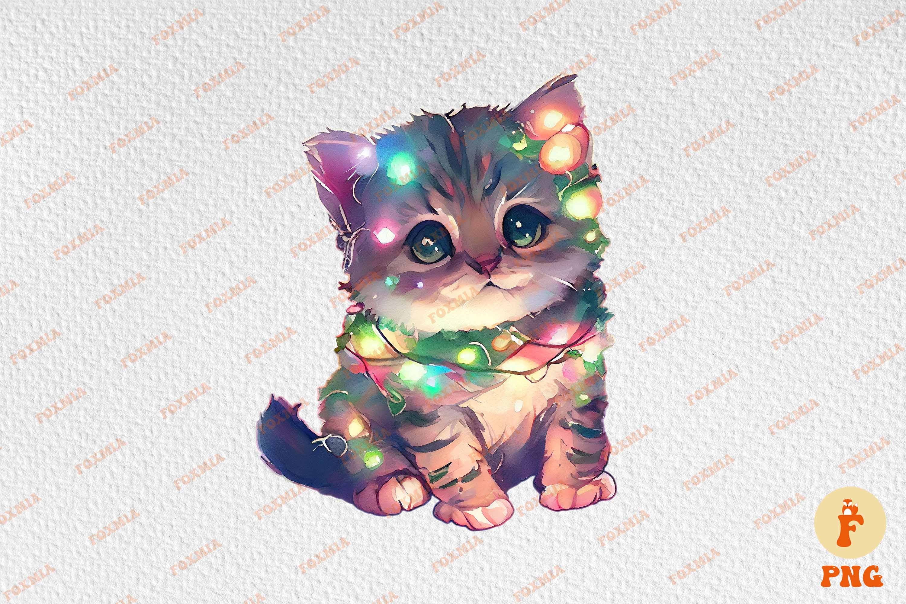 Cute little Christmas kitten.