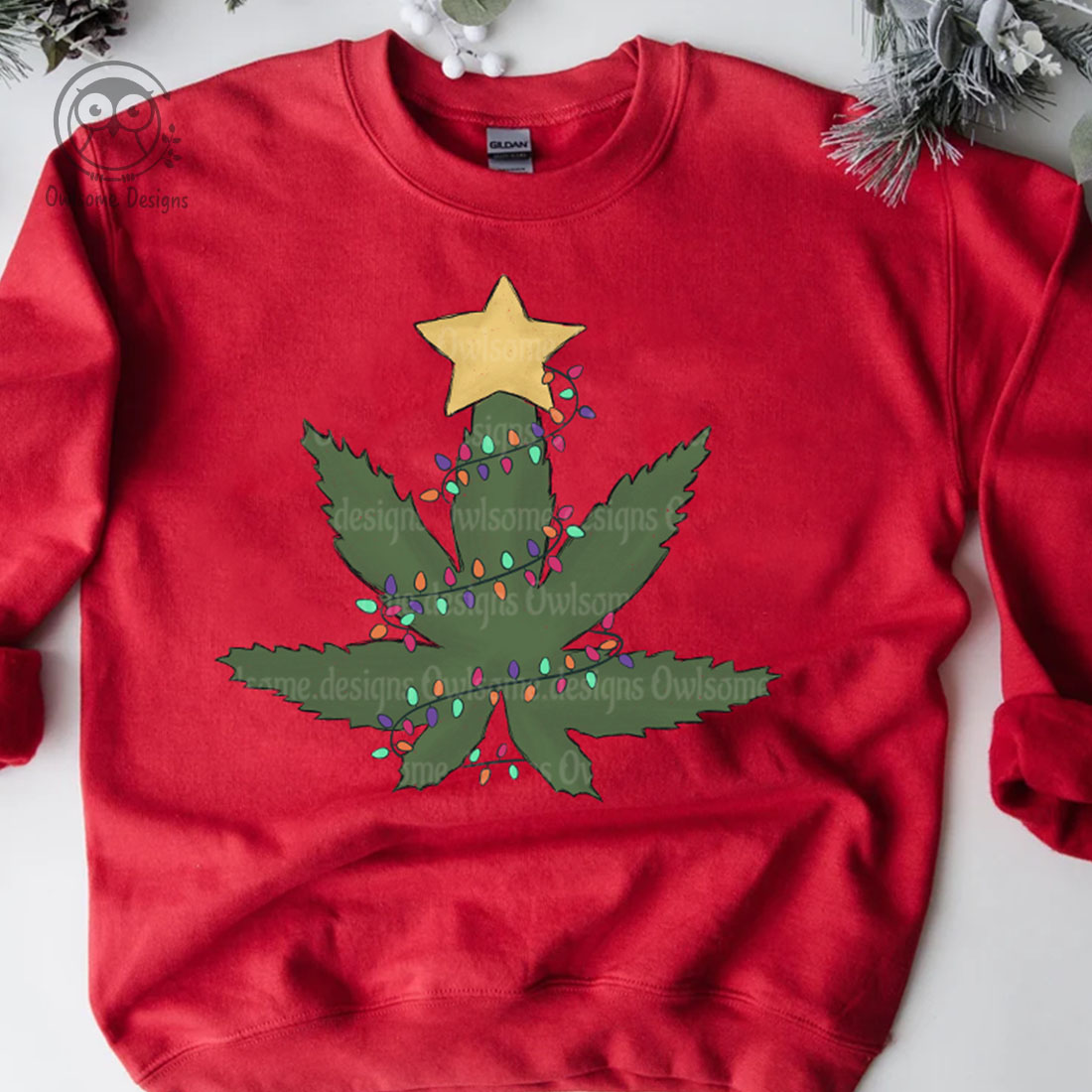 Christmas Tree Hippie Sublimation Design preview image.