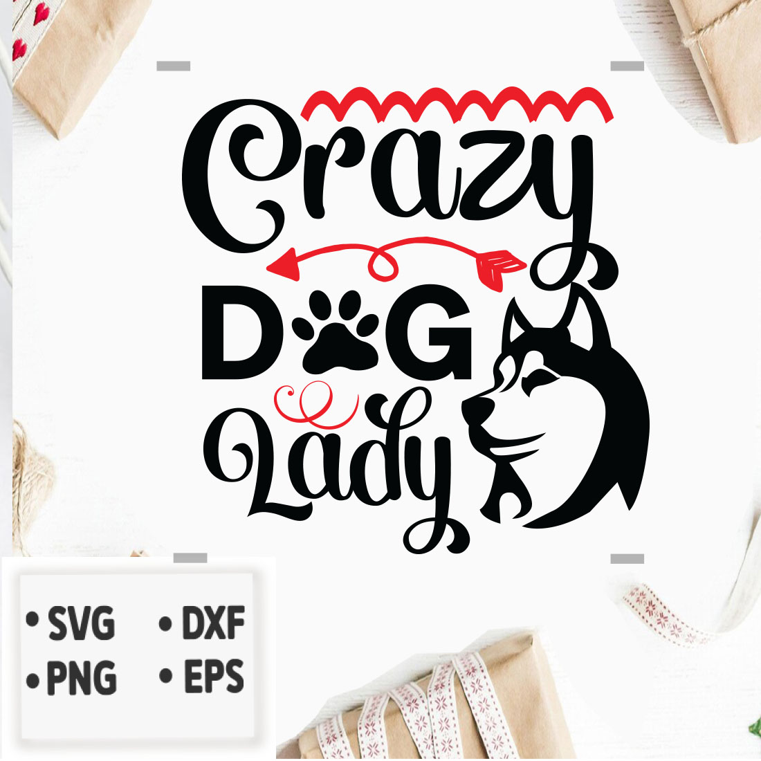 Crazy Dog Lady SVG T-shirt Design Bundle facebook image.