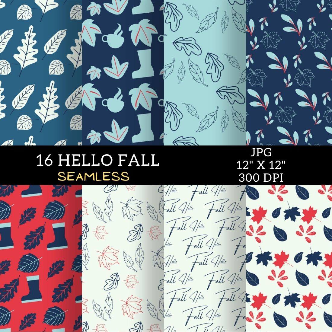 A selection of adorable autumn-themed background patterns.