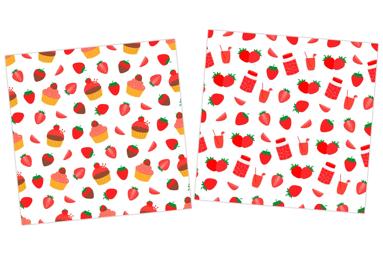 Cute patterns with strawberries.