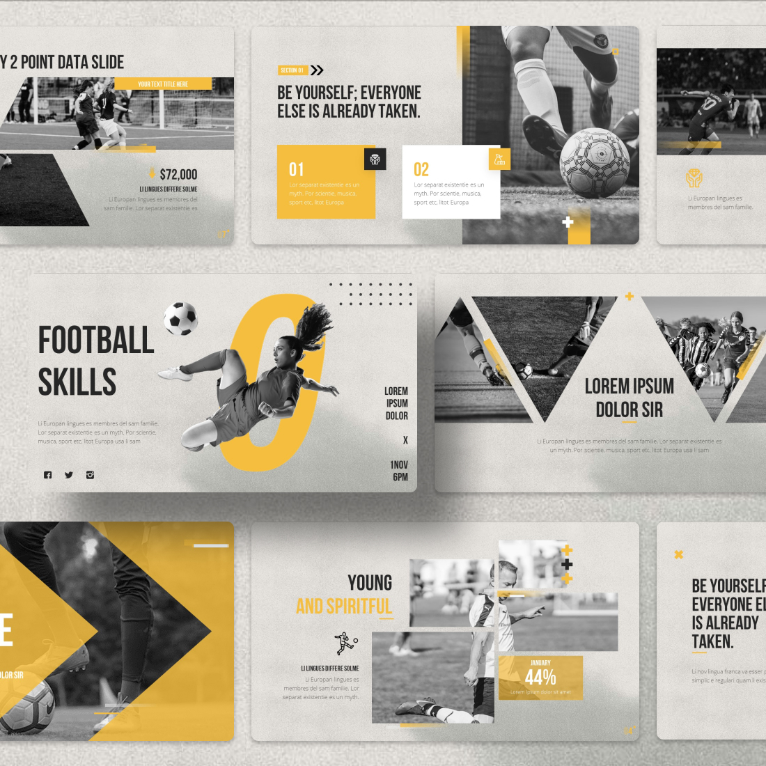 Football Skills Google Slides Theme cover.