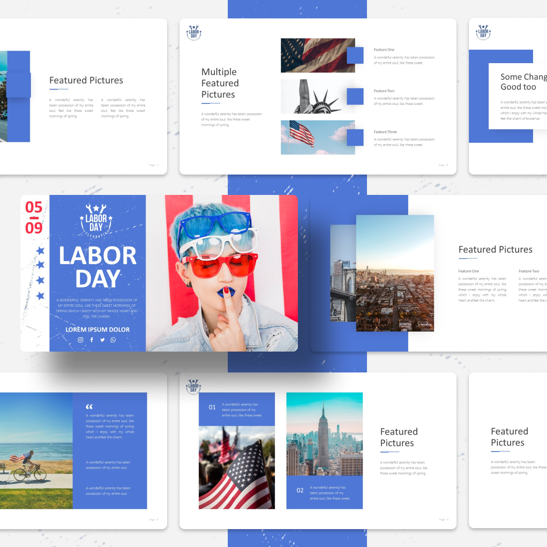 LaborDay PowerPoint Template cover.