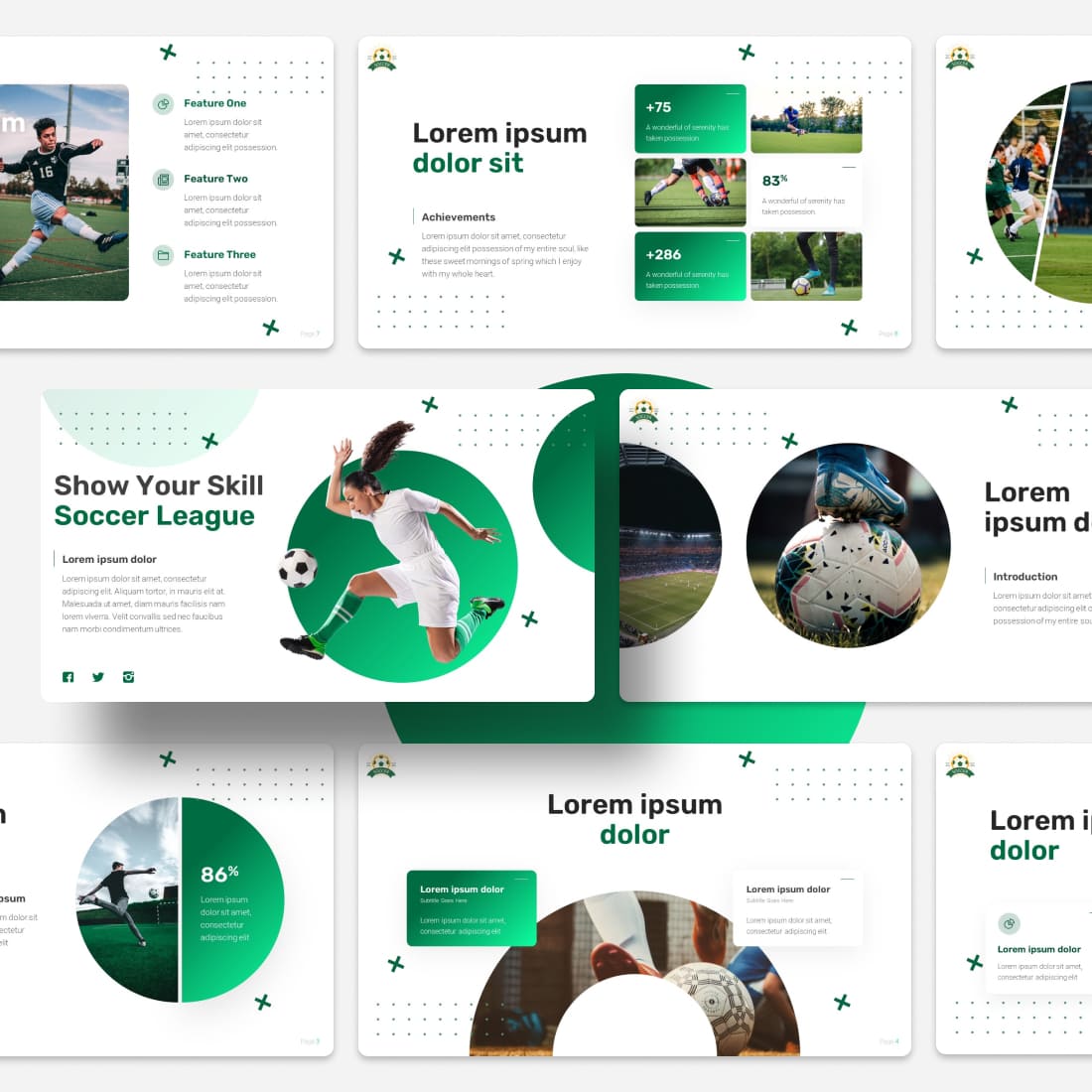 Soccer League Google Slides Theme Cover.