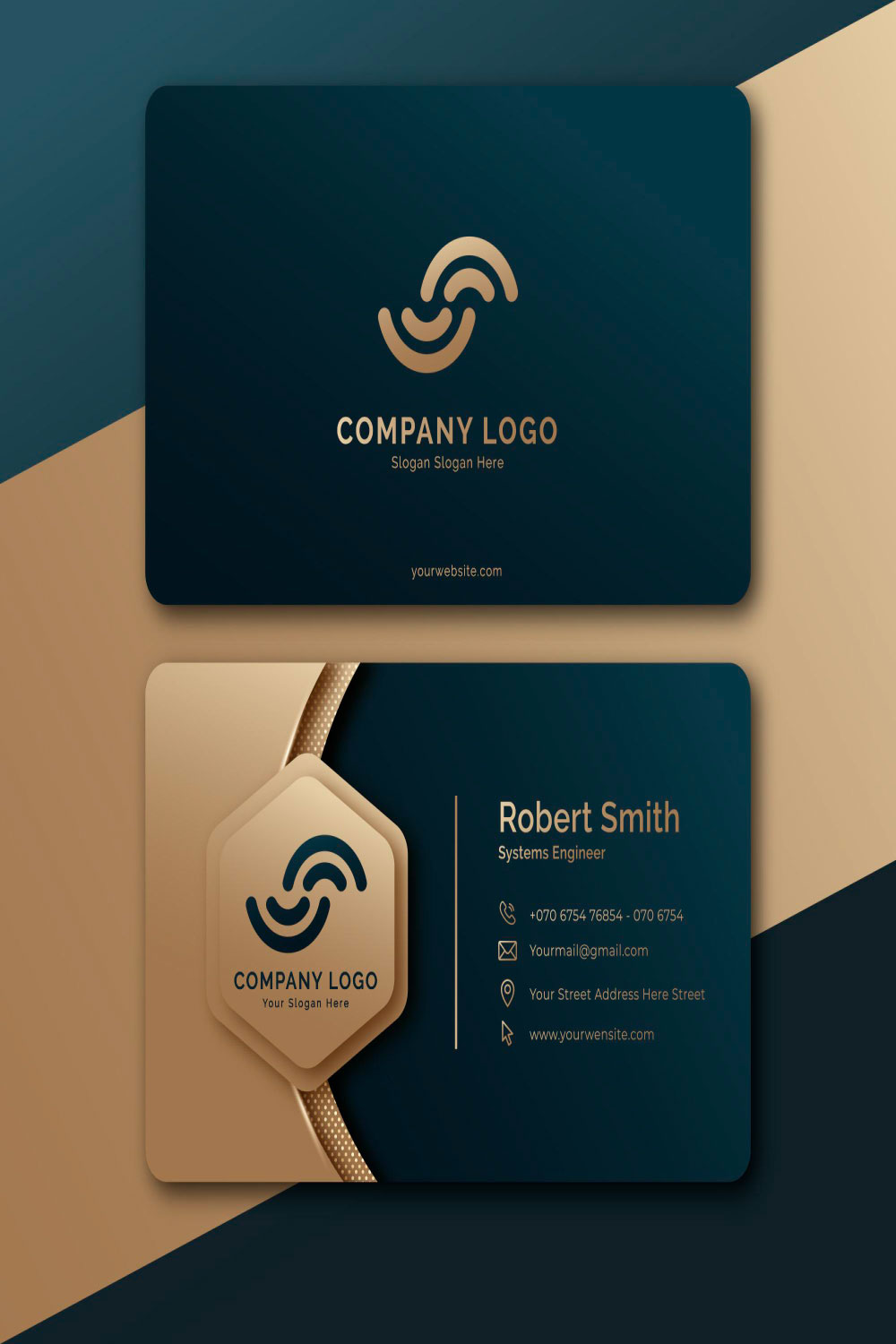 Modern Business Card Template Design pinterest image.