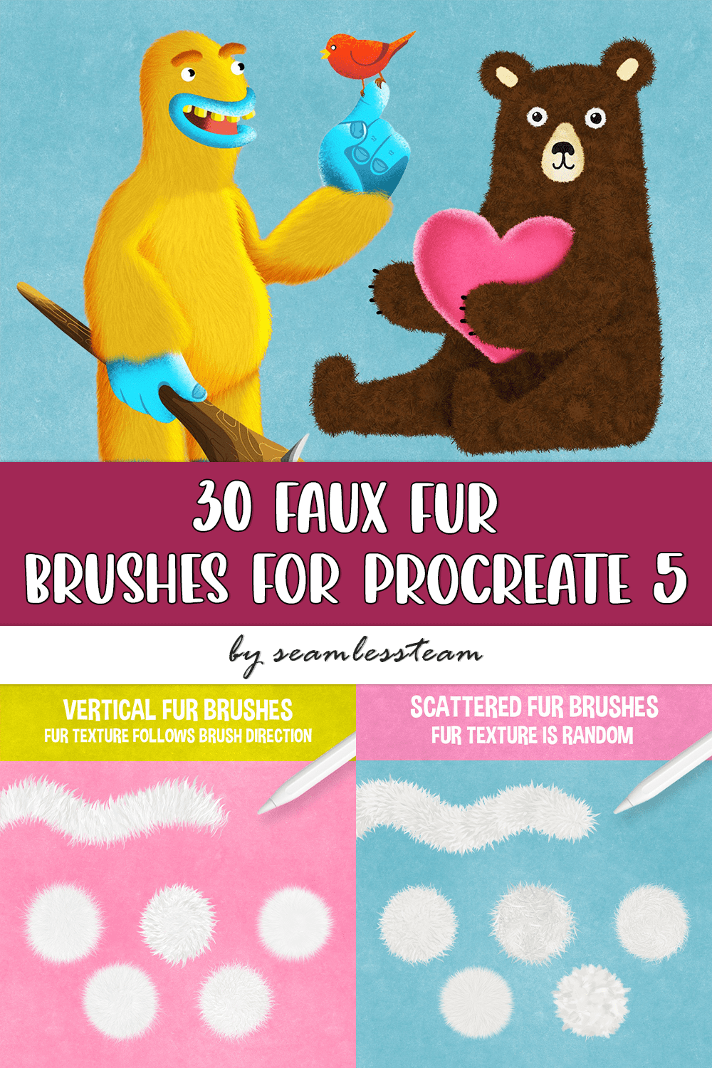30 Faux Fur Brushes For Procreate 5 - Pinterest.