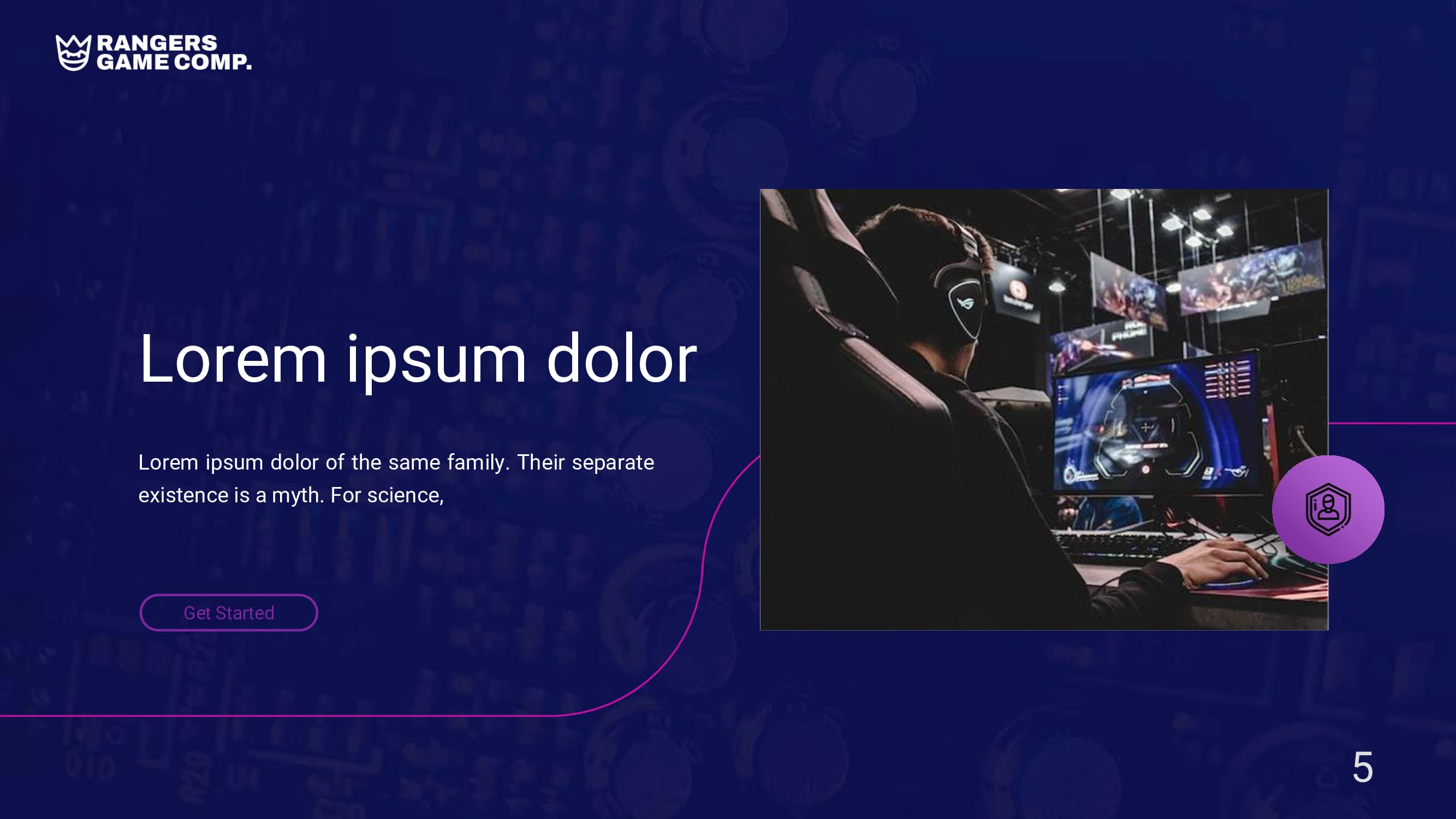 Blue slide for text section and image of a streamer.