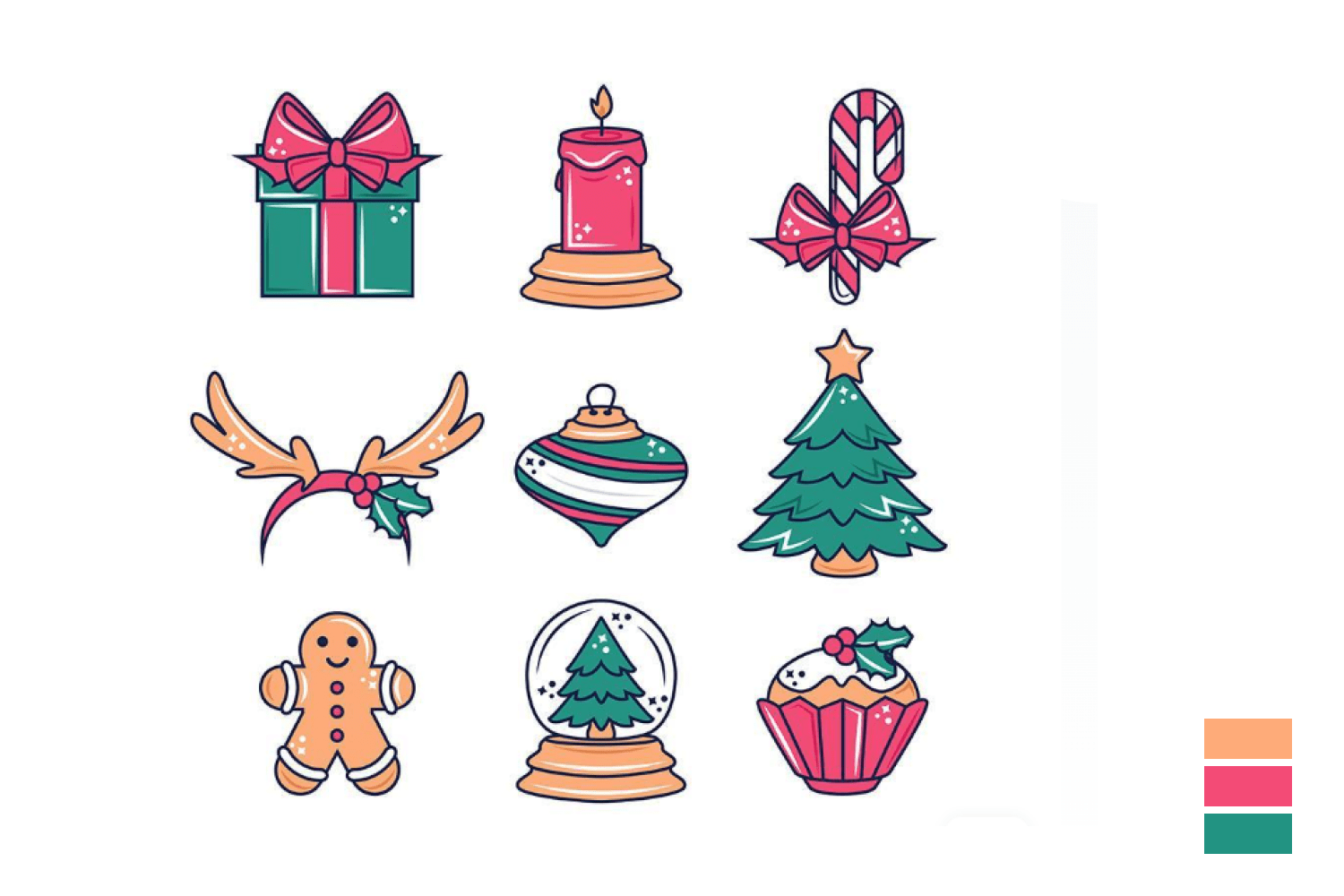 Free Vector  Variety of cute christmas items